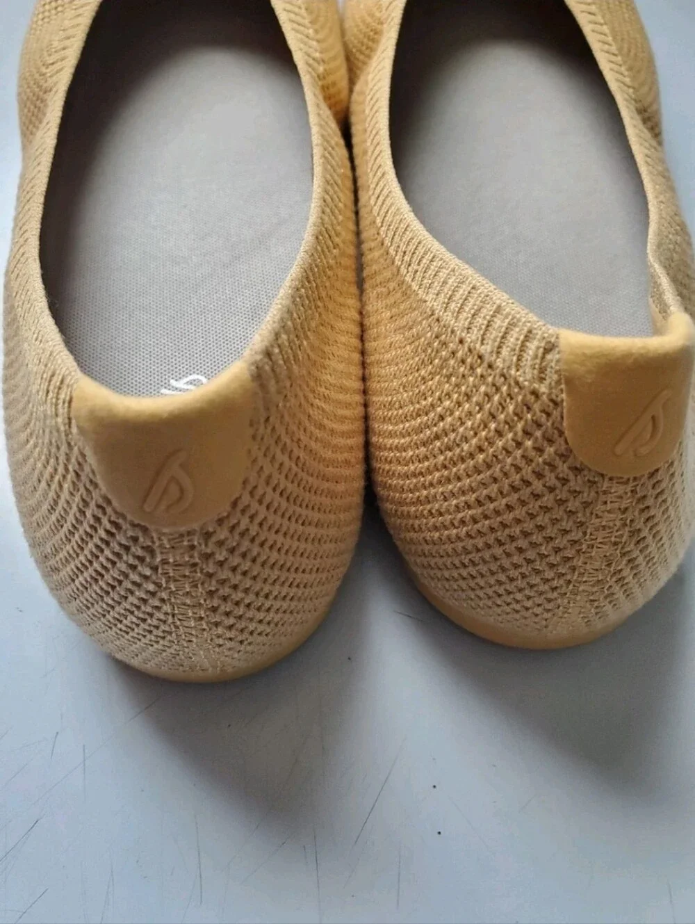 allbirds Women's Mustard Knit Ballet Flats Size 11  Excellent